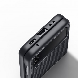 Dux Ducis Fino case is nylon covered Samsung Galaxy Z Flip 3 black
