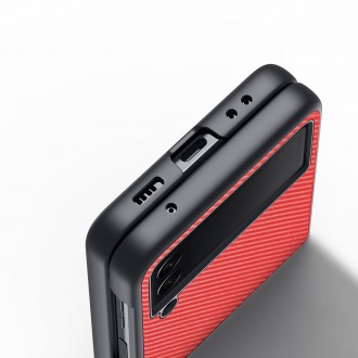 Dux Ducis Fino pouch cover made of nylon material for Samsung Galaxy Z Flip 3 red