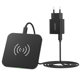 Choetech Qi 10W wireless charger kit for headphones phone (T511-S) + QC3.0 18W 3A wall charger (Q5003) + USB cable - microUSB 1.2m black (T511-S-EU201