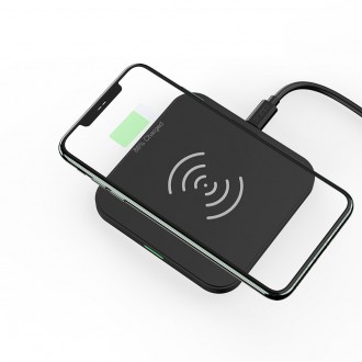 Choetech Qi 10W wireless charger kit for headphones phone (T511-S) + QC3.0 18W 3A wall charger (Q5003) + USB cable - microUSB 1.2m black (T511-S-EU201