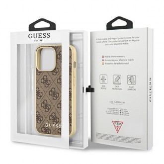 Guess GUHMP13LG4GB iPhone 13 Pro / 13 6,1&quot; hnědé/hnědé pevné pouzdro 4G Collection Magsafe