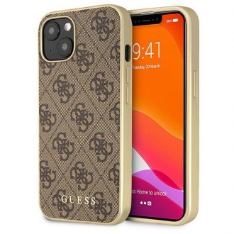 Guess GUHMP13MG4GB iPhone 13 6,1&quot; hnědé/hnědé pevné pouzdro 4G Collection Magsafe