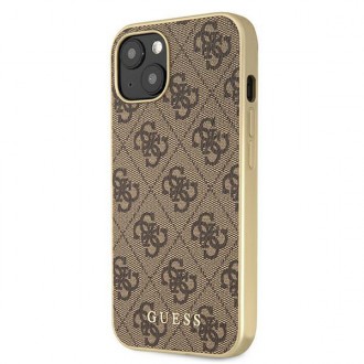 Guess GUHMP13MG4GB iPhone 13 6,1&quot; hnědé/hnědé pevné pouzdro 4G Collection Magsafe