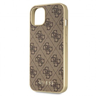 Guess GUHMP13MG4GB iPhone 13 6,1&quot; hnědé/hnědé pevné pouzdro 4G Collection Magsafe