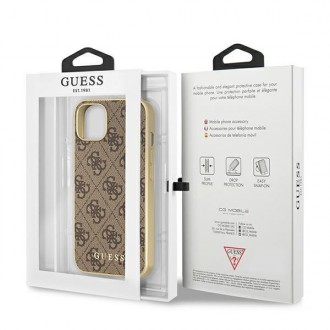 Guess GUHMP13MG4GB iPhone 13 6,1&quot; hnědé/hnědé pevné pouzdro 4G Collection Magsafe
