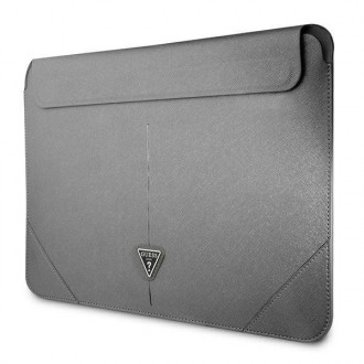 Guess Sleeve GUCS14PSATLG 13/14&quot; stříbrný/stříbrný Saffiano Triangle Logo