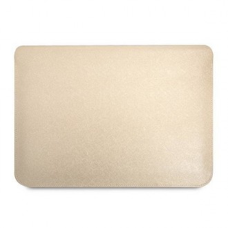 Guess Sleeve GUCS16PSATLE 16&quot; béžová / béžová Saffiano Triangle Logo