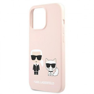 Karl Lagerfeld KLHMP13LSSKCI iPhone 13 Pro  / 13 6,1" hardcase jasnoróżowy/light pink Silicone Ikonik Karl & Choupette Magsafe