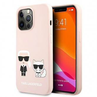 Karl Lagerfeld KLHMP13XSSKCI iPhone 13 Pro Max 6,7" hardcase jasnoróżowy/light pink Silicone Ikonik Karl & Choupette Magsafe