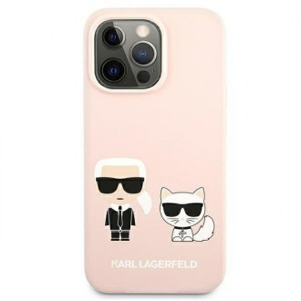 Karl Lagerfeld KLHMP13XSSKCI iPhone 13 Pro Max 6,7" hardcase jasnoróżowy/light pink Silicone Ikonik Karl & Choupette Magsafe