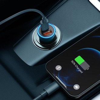 Baseus Golden Contactor Max rychlá nabíječka do auta USB + USB typ C 60 W Quick Charge modrá (CGJM000103)