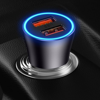 Baseus Golden Contactor Max rychlá nabíječka do auta USB + USB typ C 60 W Quick Charge modrá (CGJM000103)