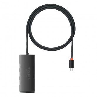 Baseus Lite Series HUB adaptér USB typu C – 4x USB 3.0 1m černý (WKQX030401)