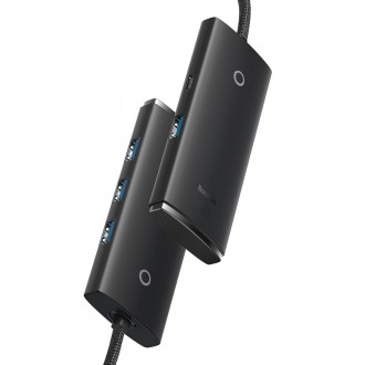 Baseus Lite Series HUB adaptér USB typu C – 4x USB 3.0 1m černý (WKQX030401)