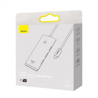 Baseus Lite Series HUB adaptér USB typu C – 4x USB 3.0 1m černý (WKQX030401)