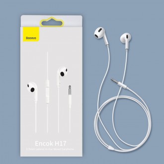 Baseus Encok H17 3.5mm minijack wired headphones white (NGCR020002)