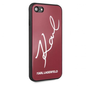 Karl Lagerfeld KLHCI8DLKSRE iPhone 7/8 SE 2020 / SE 2022 czerwony/red hard case Signature Glitter
