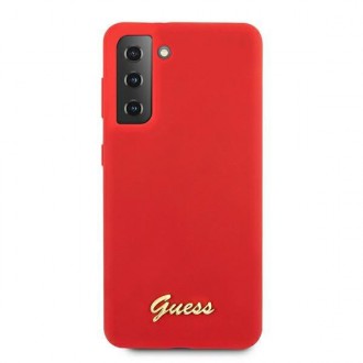 Guess GUHCS21MLSLMGRE S21+ G996 červené/červené pevné pouzdro Silikonové Script Metal Logo