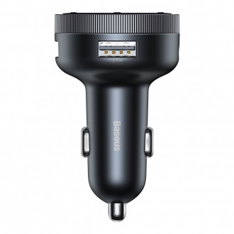 [RETURNED ITEM] Baseus Enjoy Car LED Wireless 2x USB / 3,5mm jack MP3 Charger Bluetooth 5.0 3.4A Black (CCLH-01)