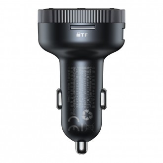 [RETURNED ITEM] Baseus Enjoy Car LED Wireless 2x USB / 3,5mm jack MP3 Charger Bluetooth 5.0 3.4A Black (CCLH-01)