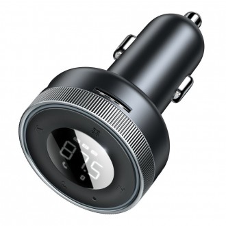 [RETURNED ITEM] Baseus Enjoy Car LED Wireless 2x USB / 3,5mm jack MP3 Charger Bluetooth 5.0 3.4A Black (CCLH-01)