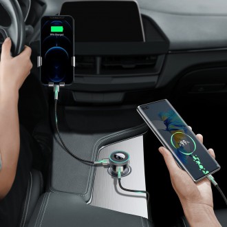 [RETURNED ITEM] Baseus Enjoy Car LED Wireless 2x USB / 3,5mm jack MP3 Charger Bluetooth 5.0 3.4A Black (CCLH-01)