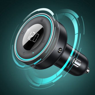 [RETURNED ITEM] Baseus Enjoy Car LED Wireless 2x USB / 3,5mm jack MP3 Charger Bluetooth 5.0 3.4A Black (CCLH-01)