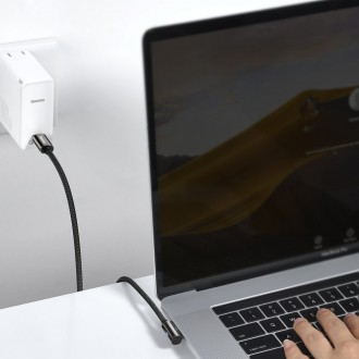 Legendární úhlový rychlonabíjecí kabel Baseus USB Typ C - USB Typ C 100W 5A 1m černý (CATCS-01)