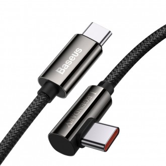 Legendární úhlový rychlonabíjecí kabel Baseus USB Typ C - USB Typ C 100W 5A 1m černý (CATCS-01)