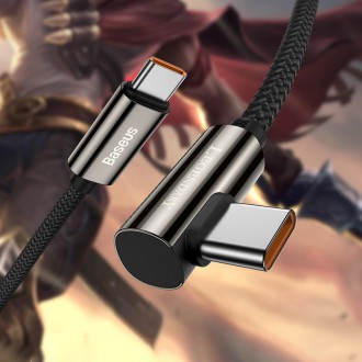 Legendární úhlový rychlonabíjecí kabel Baseus USB Typ C - USB Typ C 100W 5A 1m černý (CATCS-01)