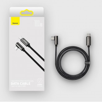 Legendární úhlový rychlonabíjecí kabel Baseus USB Typ C - USB Typ C 100W 5A 1m černý (CATCS-01)