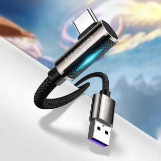 Legendární úhlový herní kabel Baseus USB – USB typu C 66W 2m modrý (CACS000503)