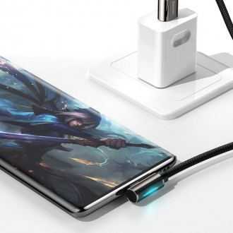 Legendární úhlový herní kabel Baseus USB – USB typu C 66W 2m modrý (CACS000503)