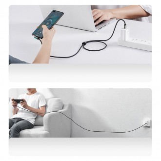 Legendární úhlový herní kabel Baseus USB – USB typu C 66W 2m modrý (CACS000503)