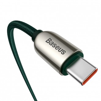 Baseus USB Type C - USB Type C cable 100W (20V / 5A) Power Delivery with display screen power meter 2m green (CATSK-C06)