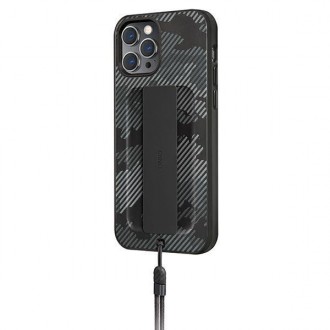 UNIQ etui Heldro iPhone 12/12 Pro 6,1" czarny moro/charcoal camo Antimicrobial