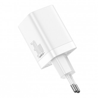 Baseus Super Si Pro USB / USB Type C Fast Charger 30W Power Delivery Quick Charge white (CCSUPP-E02)