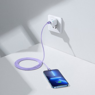 Baseus Crystal Shine Series kabel USB kabel pro rychlé nabíjení a přenos dat USB typu C - Lightning 20W 2m fialový (CAJY000305)