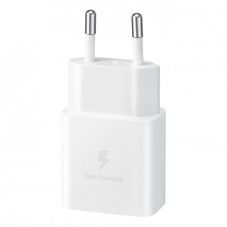 Samsung USB wall charger Type C 15W PD AFC + USB cable Type C white (EP-T1510XWEGEU)