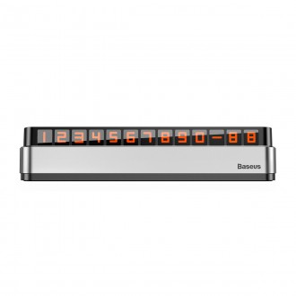 Baseus Moonlight Box Series silver parking number plate with telephone number