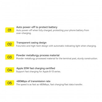 Baseus Explorer Series kabel USB typu C - Lightning 20W 1m modrý (CATS000003)