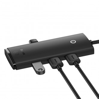 Baseus Lite Series HUB adaptér USB typu C – 4x USB 3.0 25 cm černý (WKQX030301)