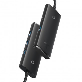 Baseus Lite Series HUB adaptér USB typu C – 4x USB 3.0 25 cm černý (WKQX030301)