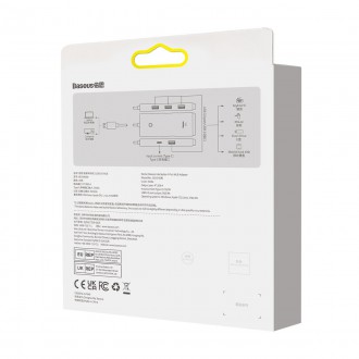 Baseus Lite Series HUB adaptér USB typu C - 4x USB 3.0 2m bílý (WKQX030502)