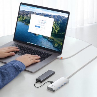 Baseus Lite Series HUB adaptér USB typu C - 4x USB 3.0 2m bílý (WKQX030502)