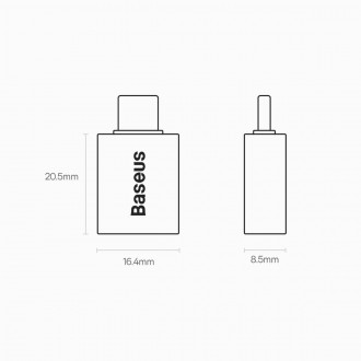 Baseus Ingenuity Series USB Type C na USB-A 3.2 gen 1 adaptér modrý (ZJJQ000003)