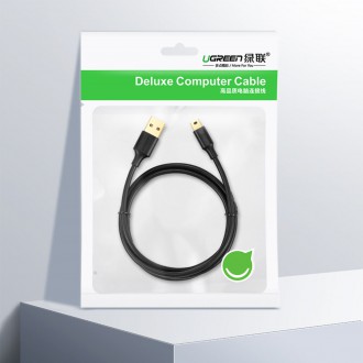 Ugreen 5 pin gold-plated USB cable - mini USB 0.25m black (US132)