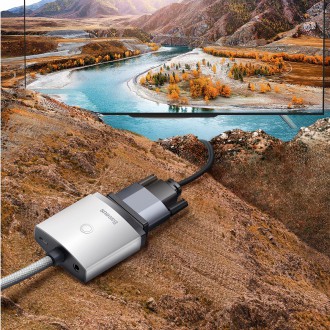 Baseus Lite Series plug adapter HDMI to VGA + mini jack 3.5mm / micro USB power supply white (WKQX010102)