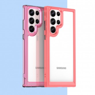 Outer Space Case Case for Samsung Galaxy S22 Ultra Hard Cover with Gel Frame Red