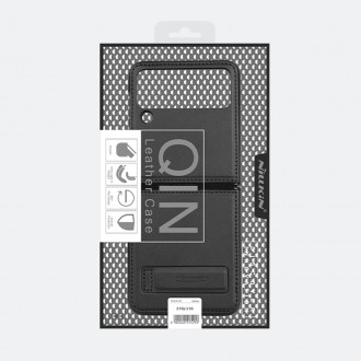 Kožené pouzdro Nillkin Qin pro Samsung Galaxy Z Flip 3 černé
